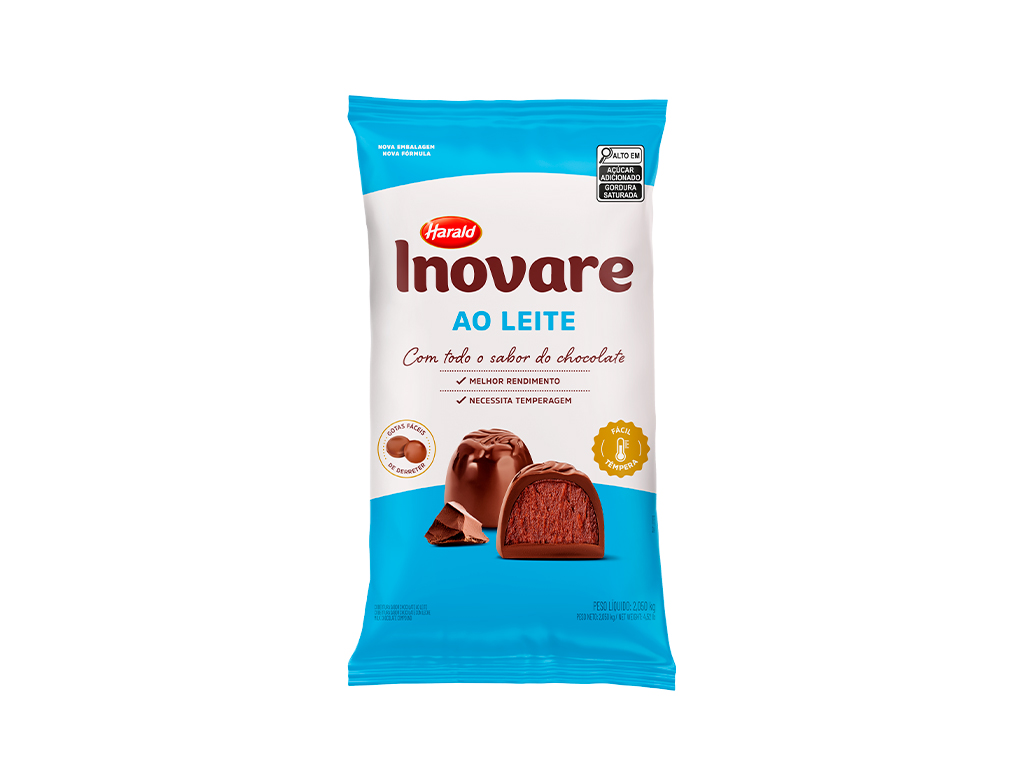 CHOCOLATE COBERTURA GOTAS AO LEITE INOVARE HARALD 2,050 KG (CX 5 PCT)